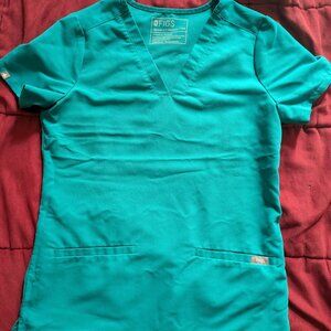 FIGS XXS TEAL women color Scrubs top and jogger pant